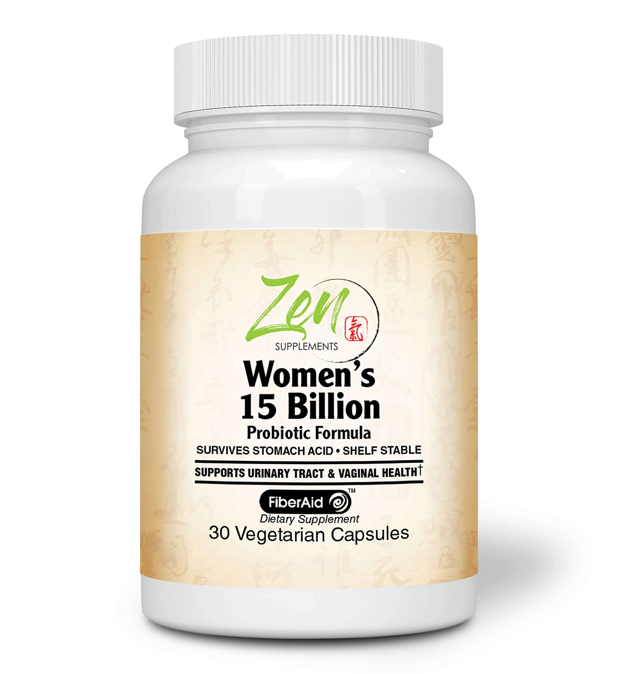Zen Supplements - Womens 15 Billion Multi-Probiotic - Supports Urinary and Vaginal Health with Lactobacilli & Bifado Blended Strains Survives Stomach Acid, Shelf Stable 30-Vegcaps