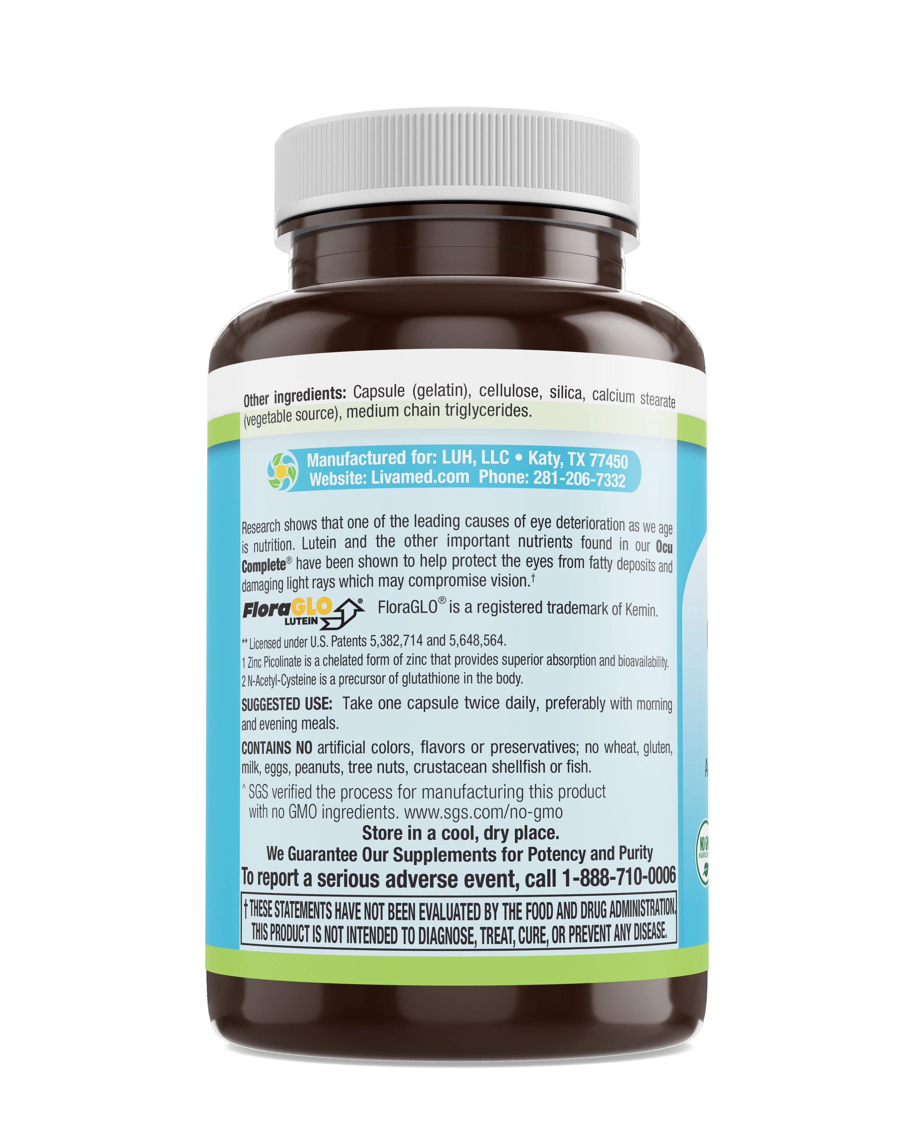 Livamed - Ocu Complete® with Lutein Caps 60 Count - Livamed Vitamins