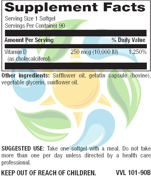 Vitamin D3 10,000 IU Softgel 90 Count