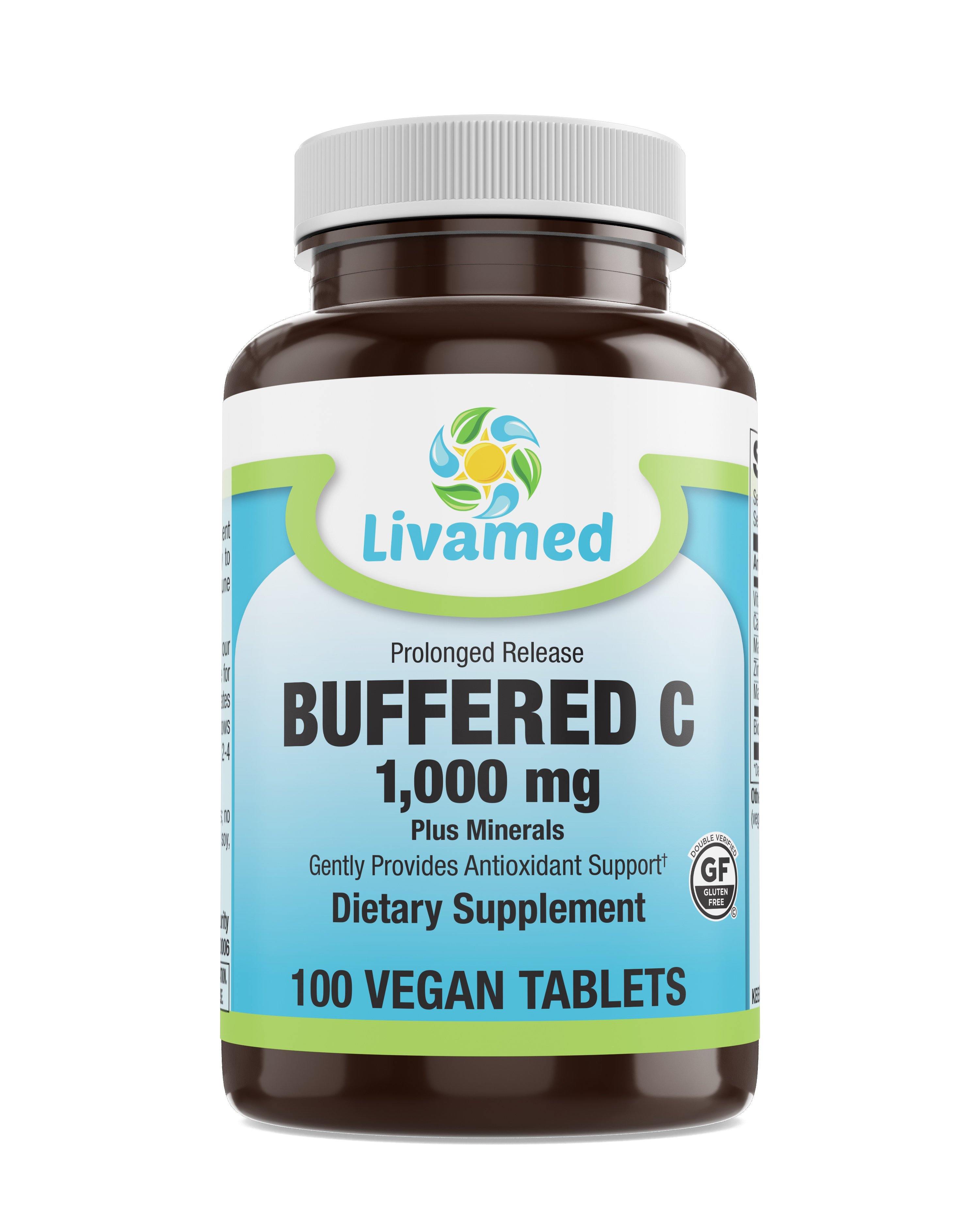 Livamed - Buffered C 1,000 mg Veg Tabs Prolonged Release 100 Count - Livamed Vitamins