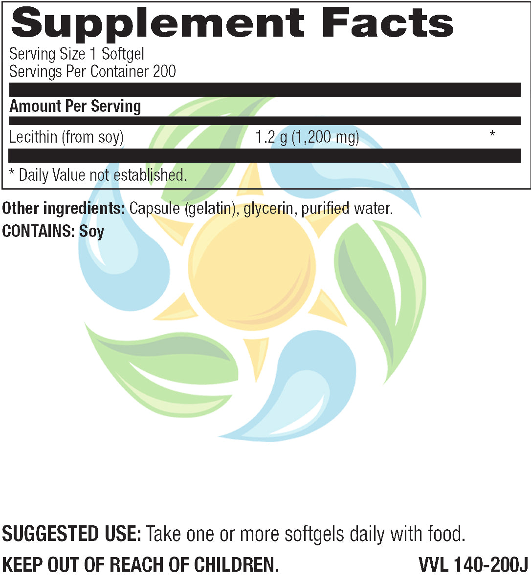 Lecithin 1,200 mg Softgels 200 Count