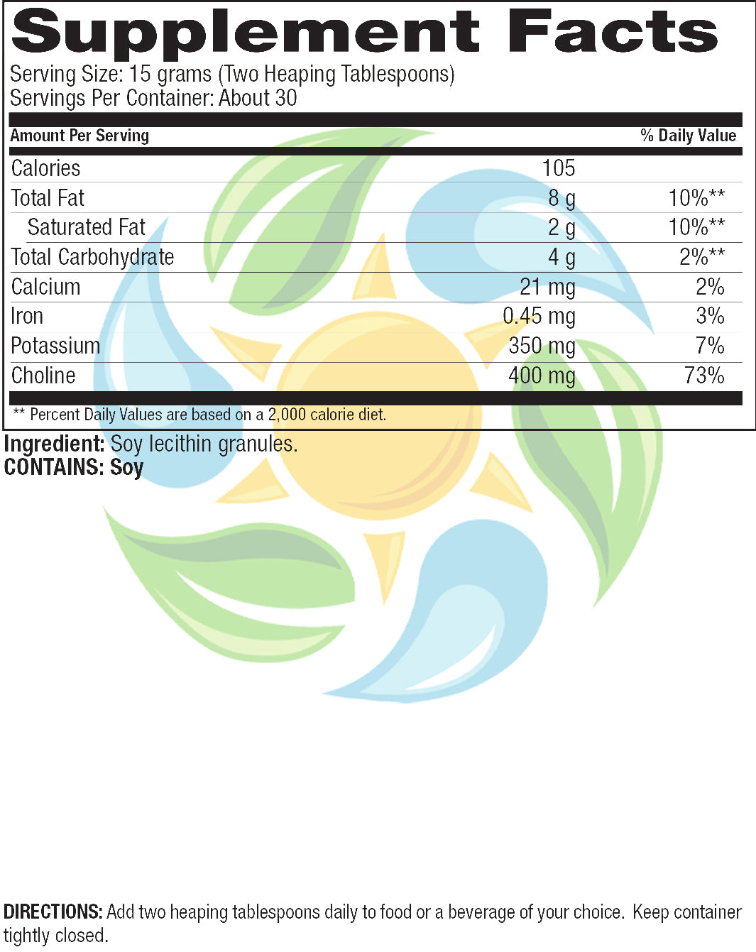 IP Non-GMO Soy Lecithin Granules 16 oz Count