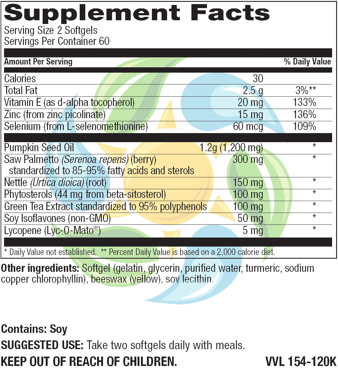 Prostate Support Softgels with Phytosterols 120 Count