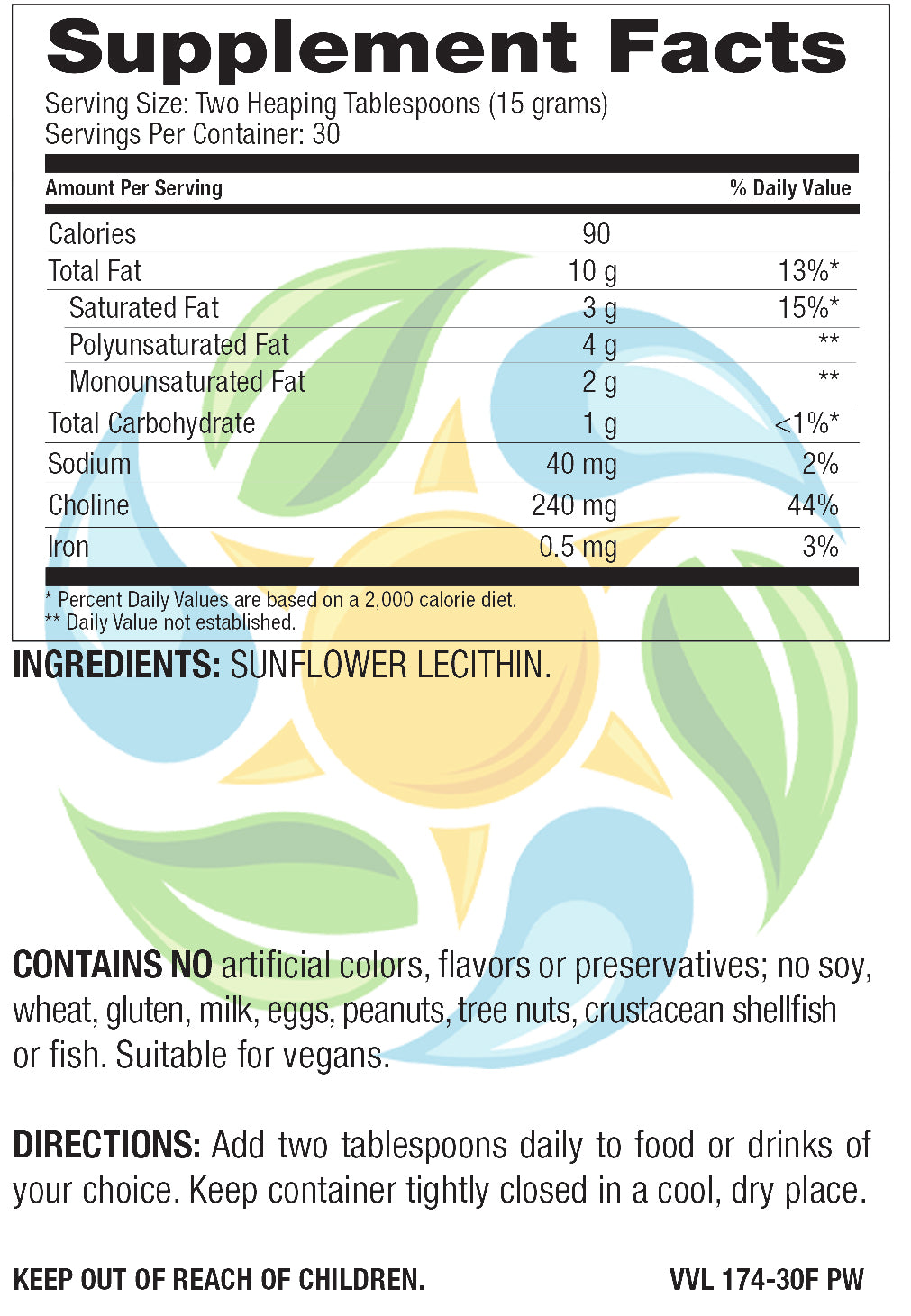 Sunflower Lecithin Powder (New PCR Tub) 16 oz Count