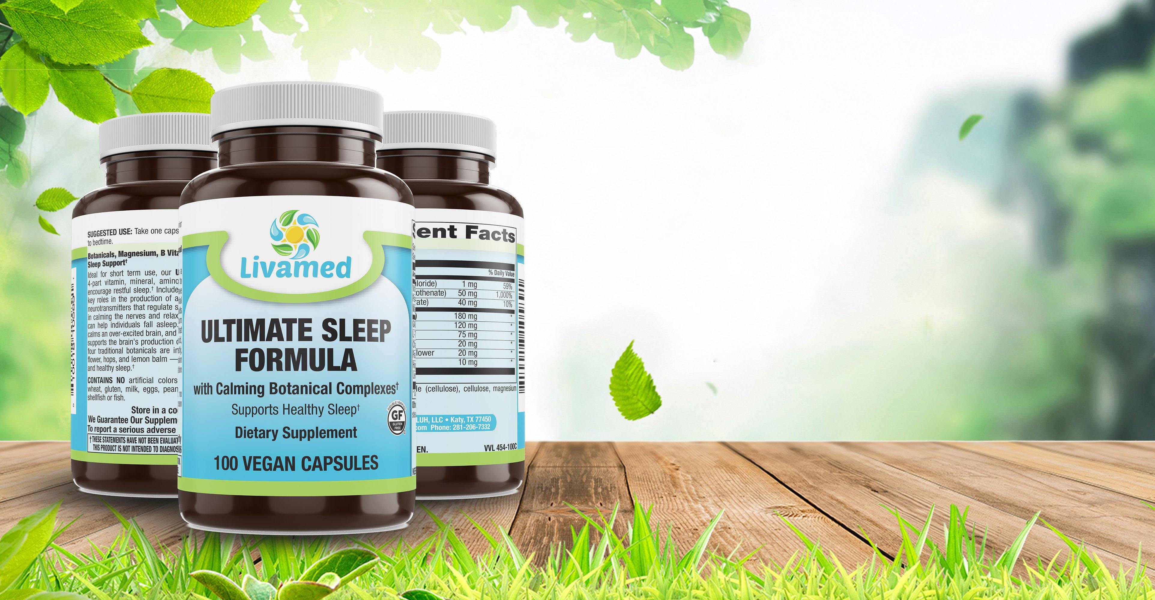 Livamed - Ultimate Sleep Formula Veg Caps 100 Count - Livamed Vitamins