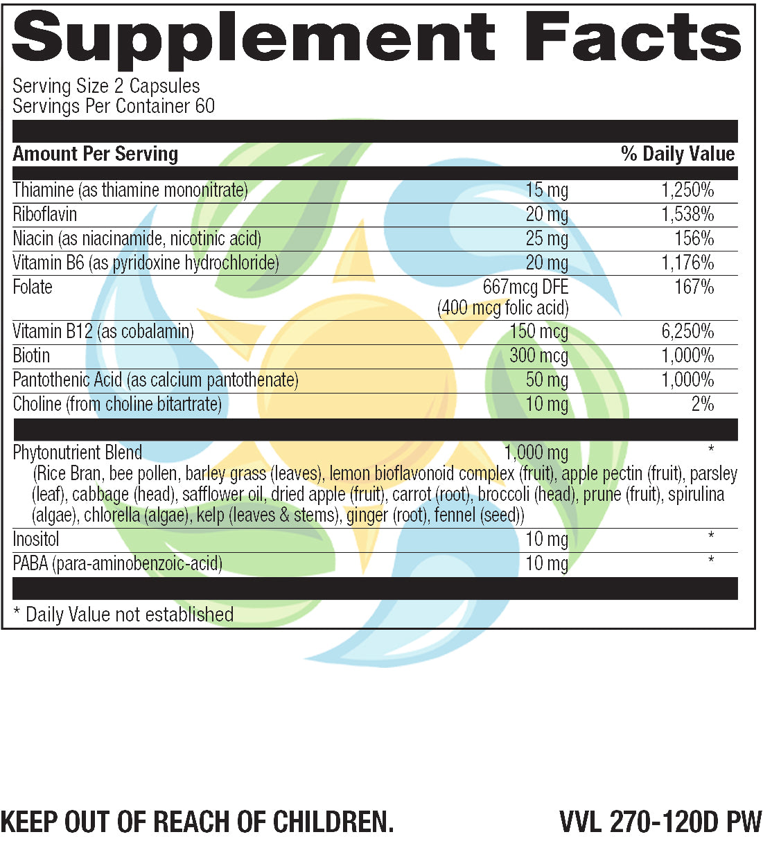 Phytonutrient Based B-Complex Veg Caps  120 Count