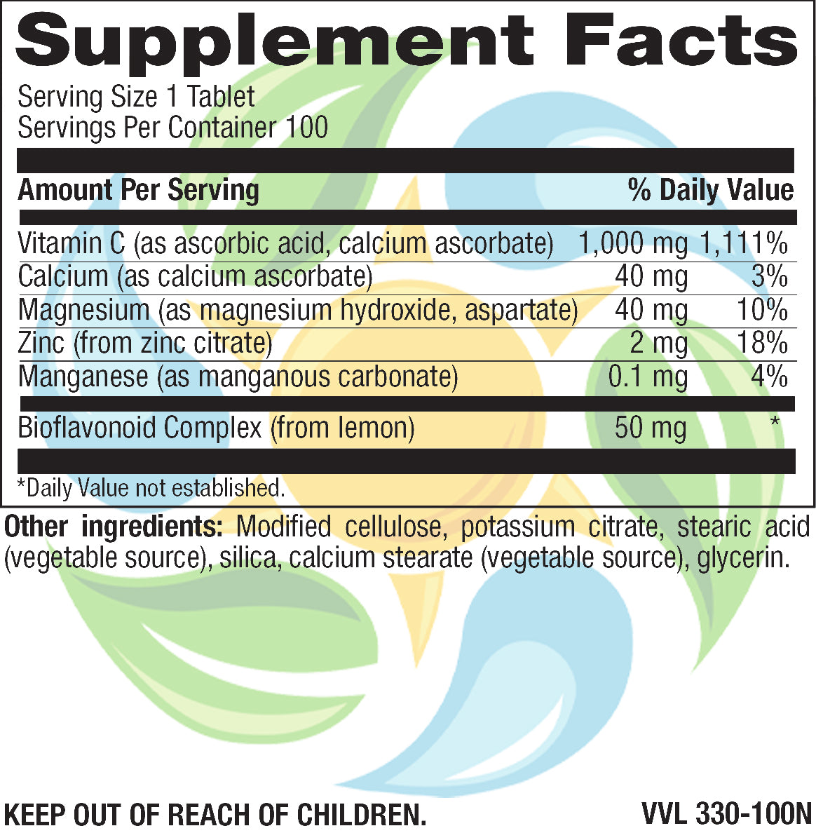 Buffered C 1,000 mg Veg Tabs Prolonged Release 100 Count