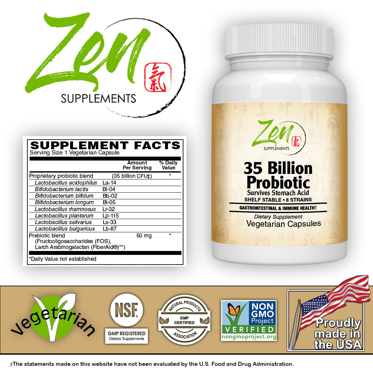 35 Billion Probiotics 8 strains 60 Vegcaps