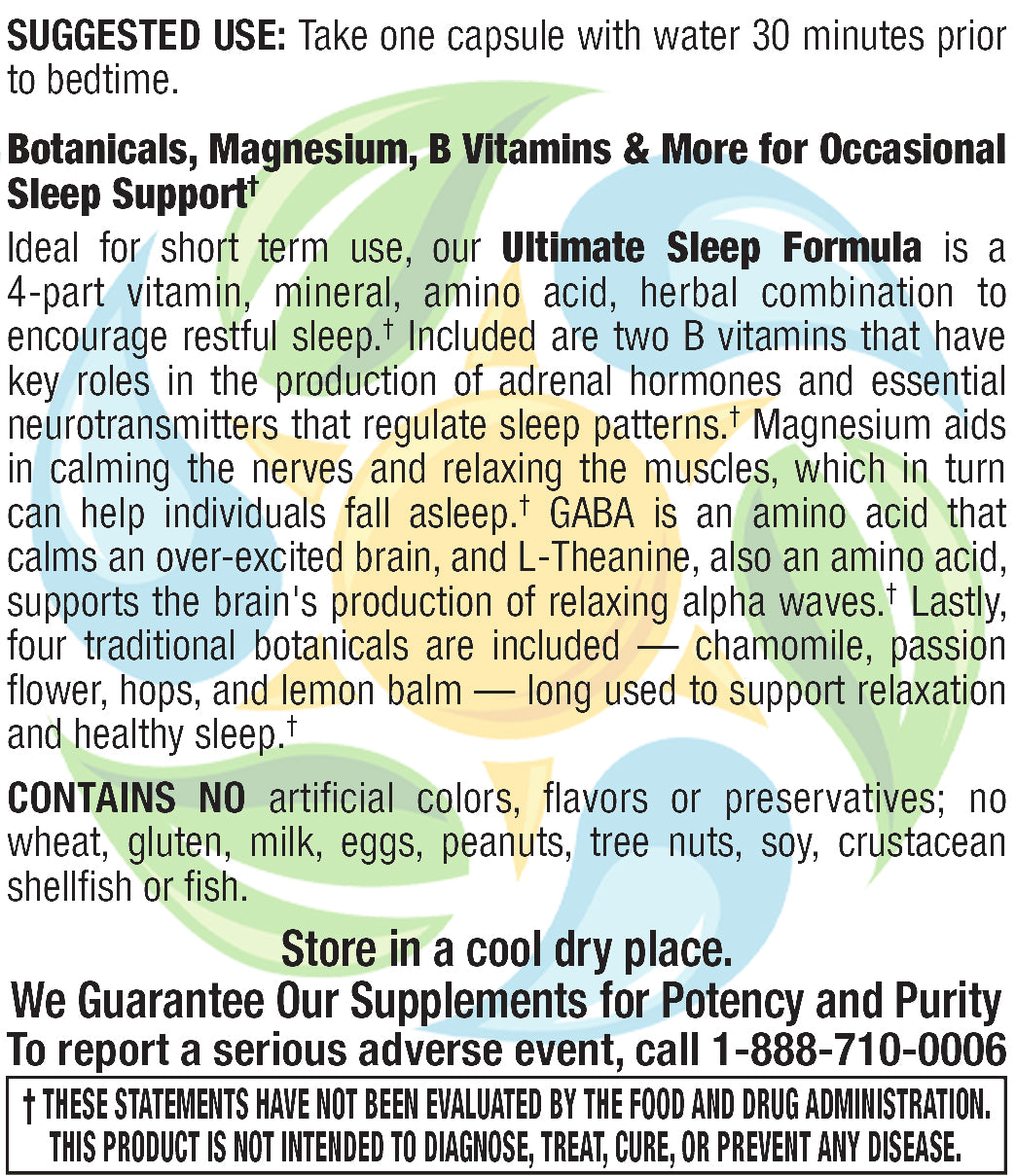 Ultimate Sleep Formula Veg Caps 100 Count