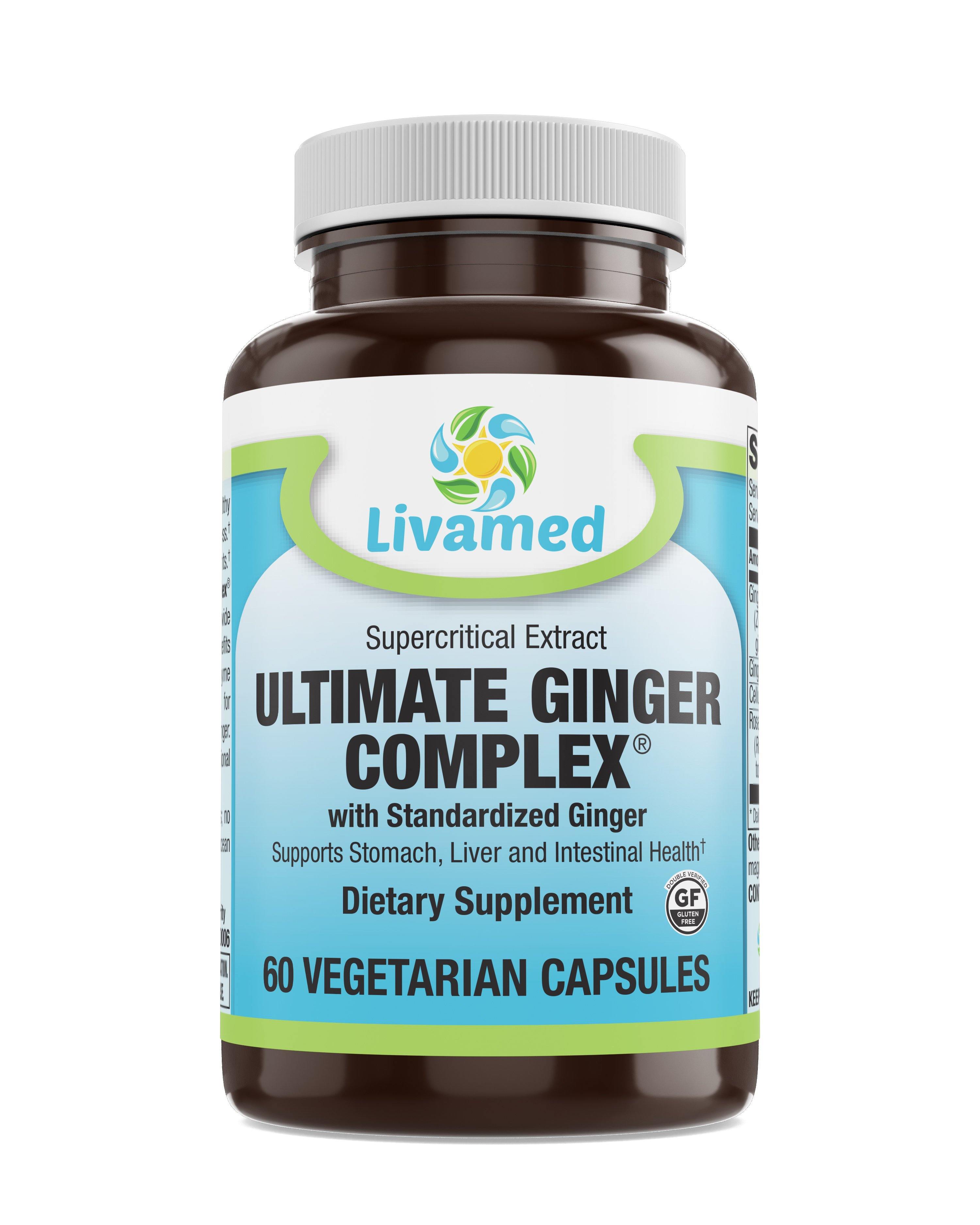 Livamed - Ultimate Ginger Complex® with Standardized Ginger Veg Caps 60 Count - Livamed Vitamins