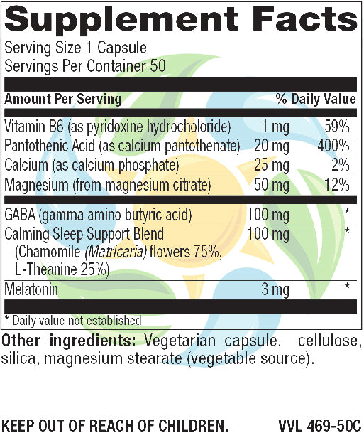 Sleep Support with Melatonin Veg Caps 50 Count