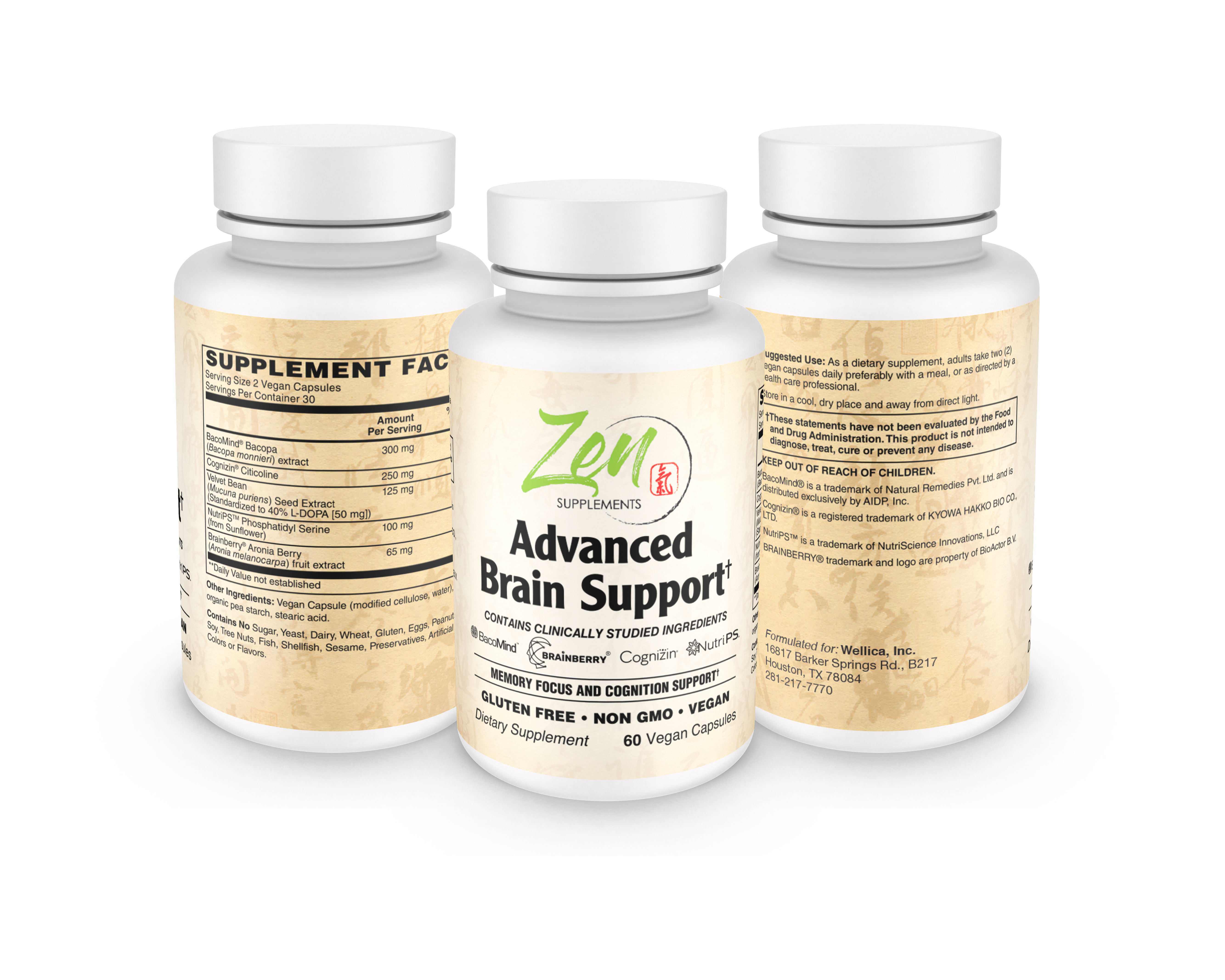 Advanced Brain Support Supplements 60 VegCaps