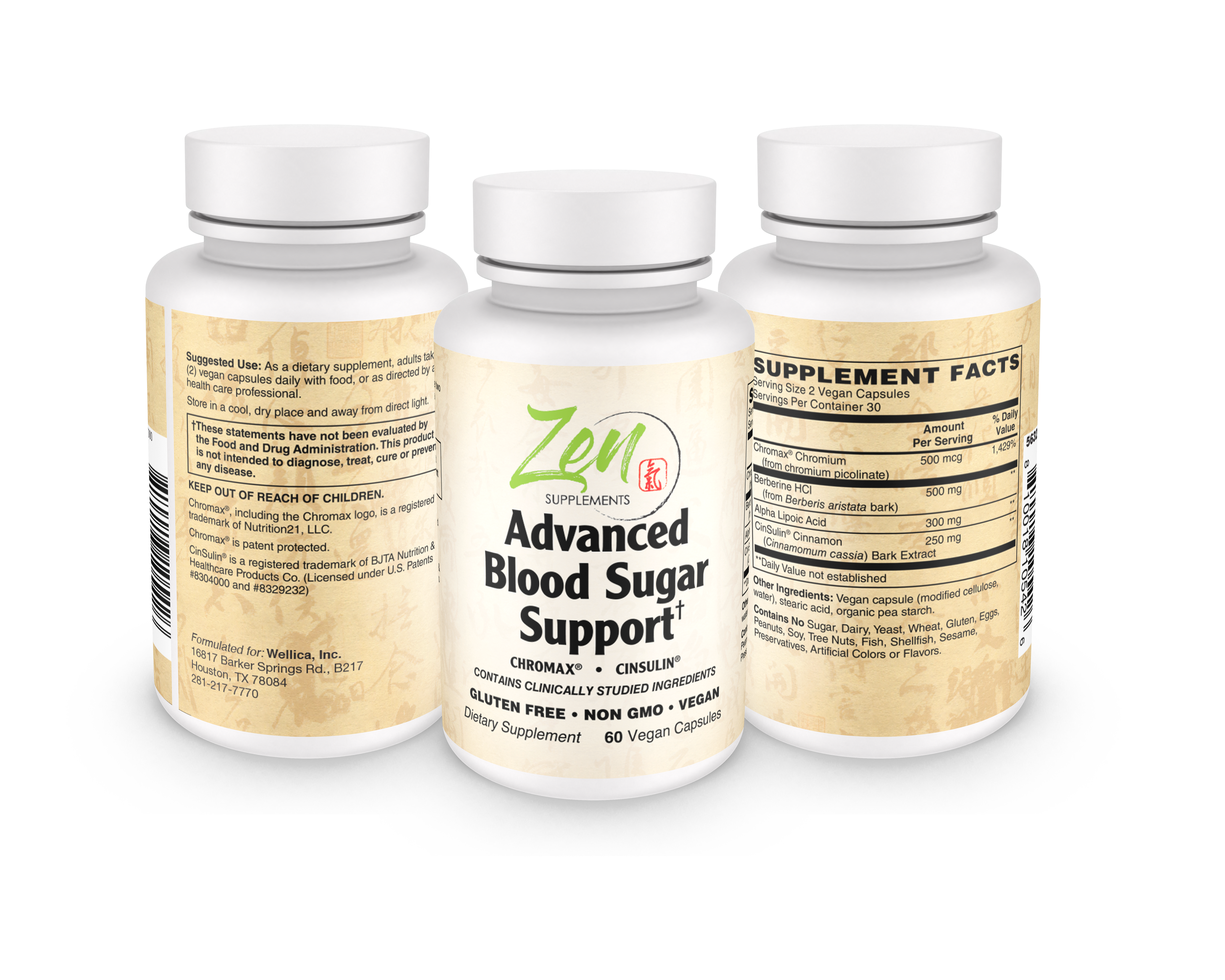 Advanced Blood Sugar Support Supplement - 60caps Glucose Control