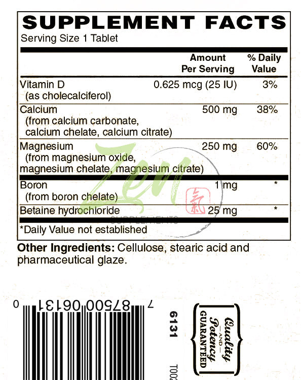 Hi Potency Calcium and Magnesium - With D3 & Boron - 100 Tabs