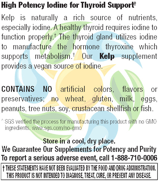 Kelp with Iodine Veg Tabs 250 Count