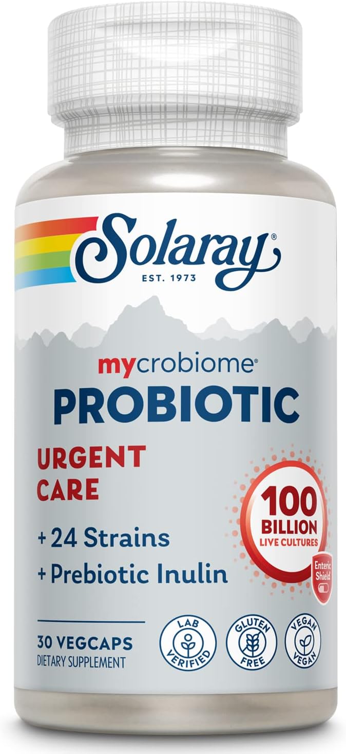 Solaray Mycrobiome Probiotic UrgentCare, 100Billion, 24 Strain - Once Daily 30ct VCap