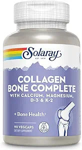Solaray Collagen Bone Complete | Advanced Bone Matrix Formula with Plant Calcium & Magnesium | 30 Servings | 90 VegCaps