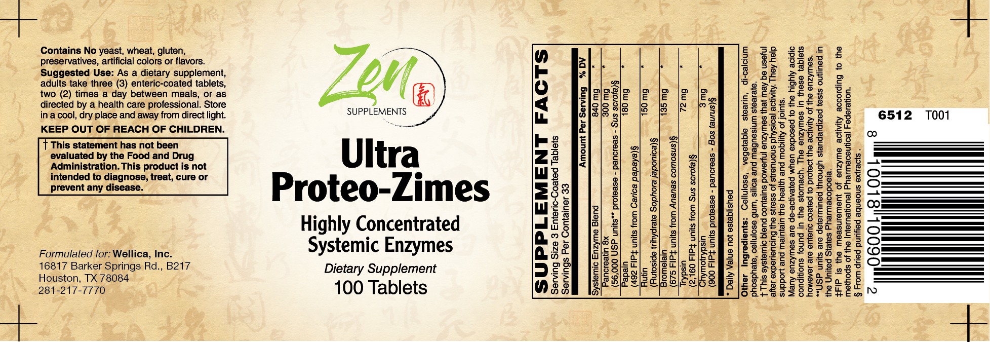 Ultra Proteo-Zimes™ Enteric Coated 100 Tabs