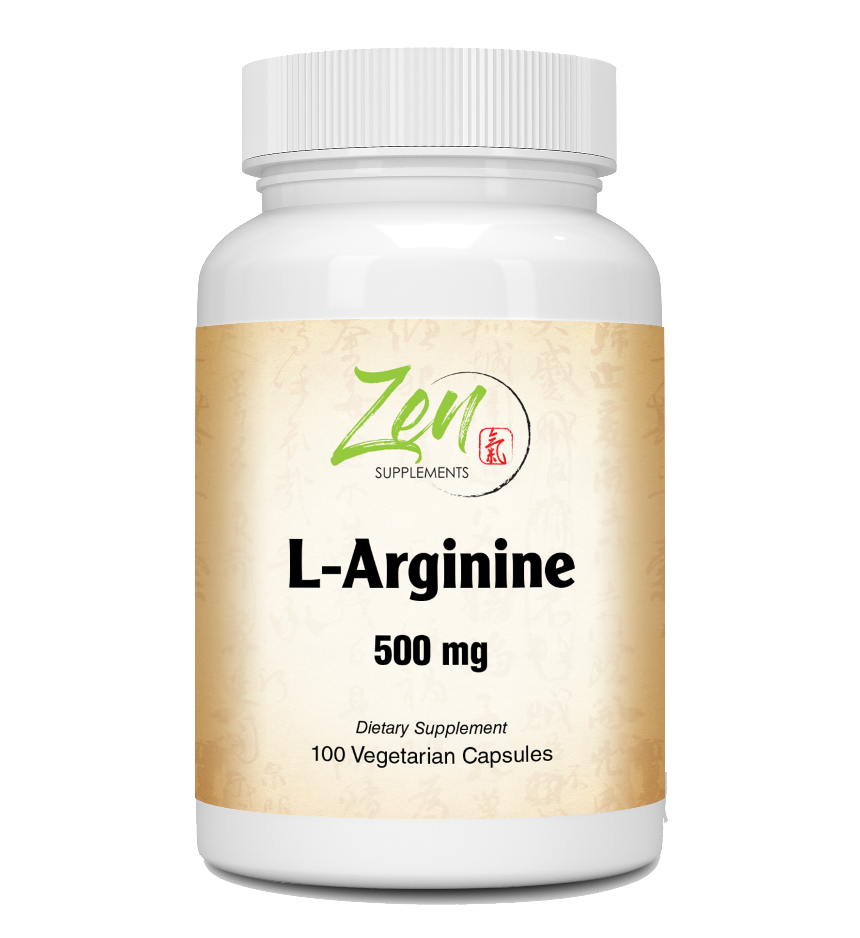 Zen Supplements - L-Arginine 500 Mg W/B-6 for Energy Production, Heart Health, Muscle Growth Metabolism & NO Booster 100-Vegcaps