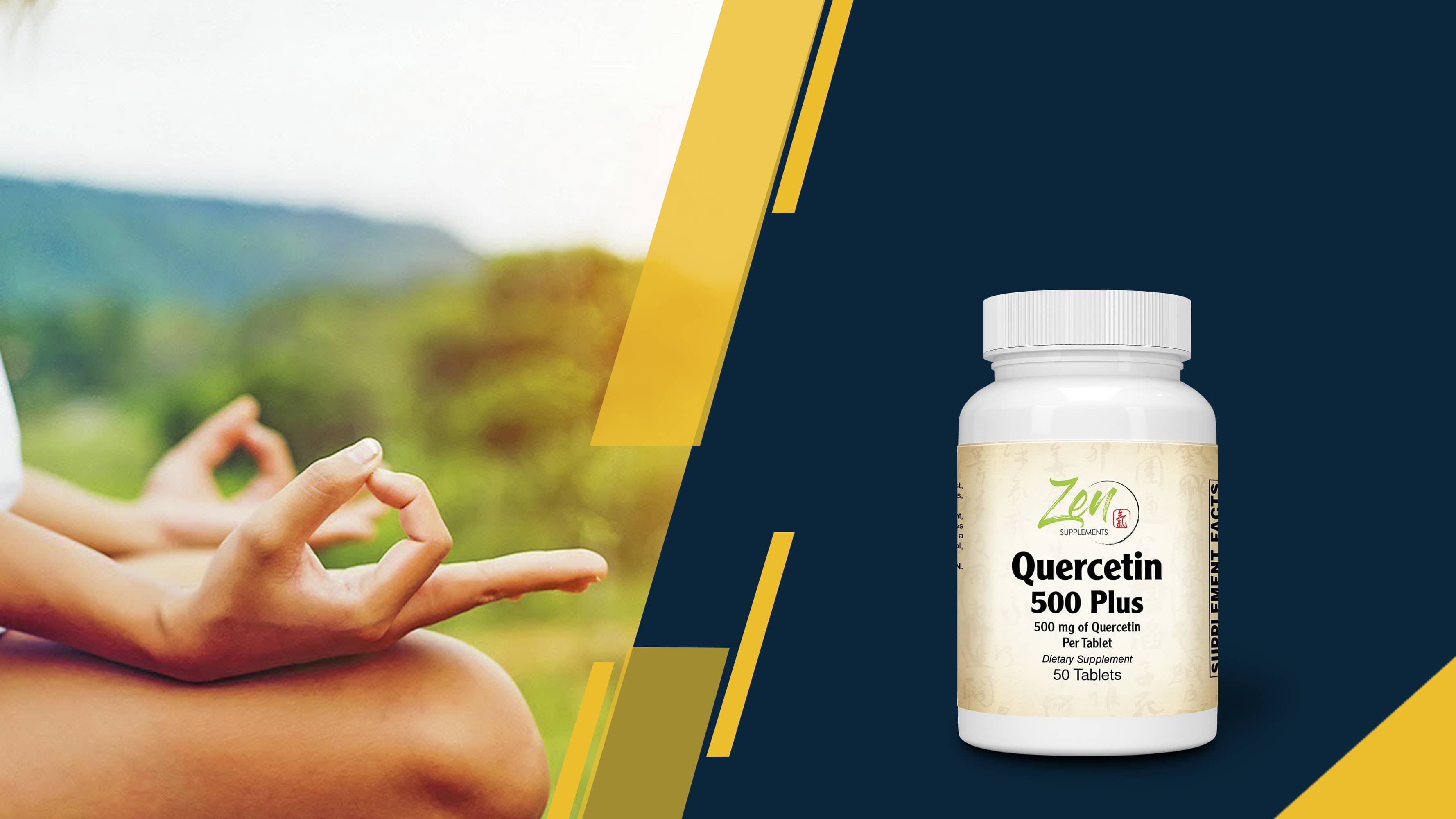 Quercetin 500-Plus Antioxidant - With Vitamin C, Bromelain & Turmeric - 50 Tabs