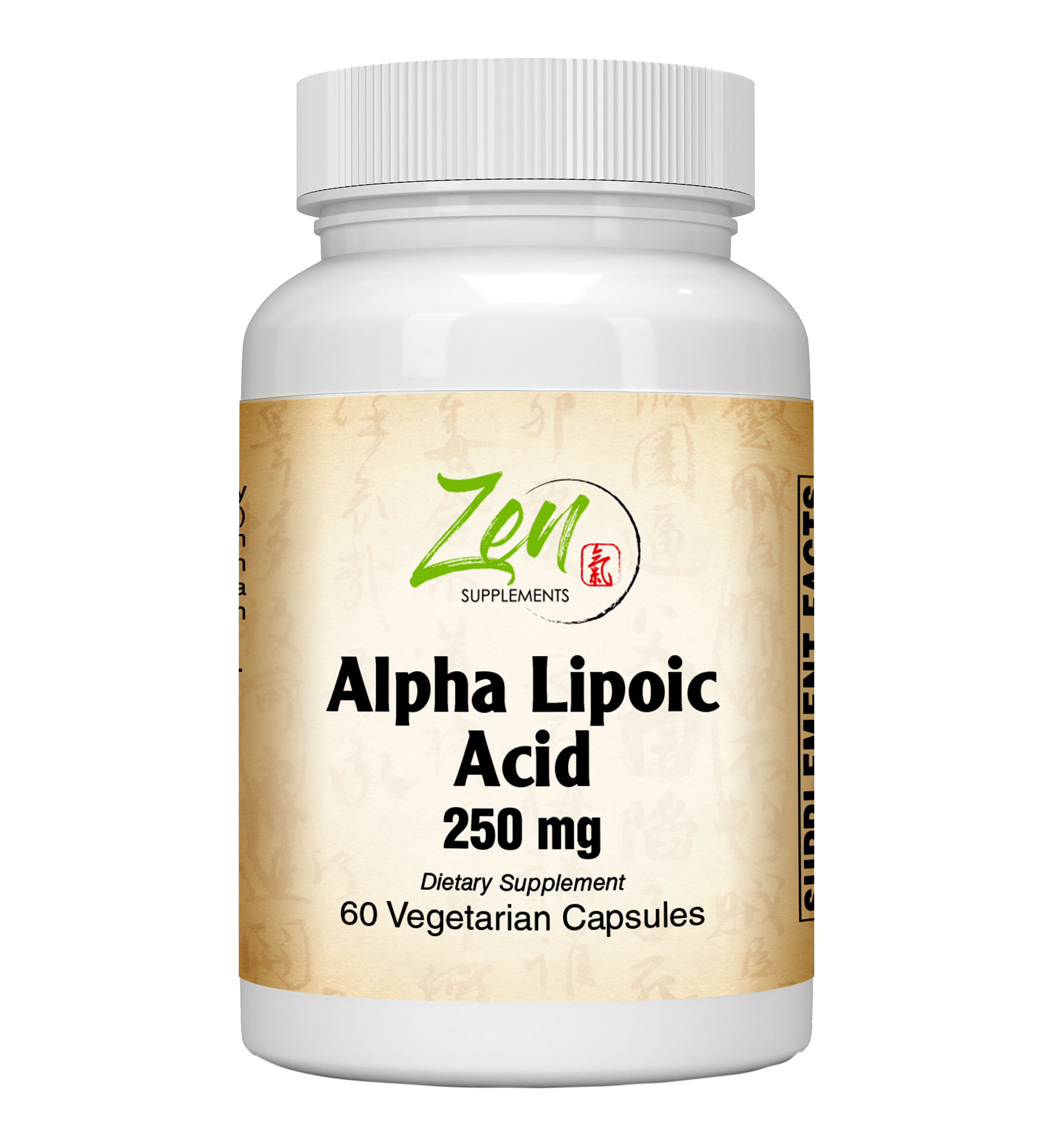 Zen Supplements - Alpha Lipoic Acid 250 Mg - Antioxidant High Potency - 60-Vegcaps