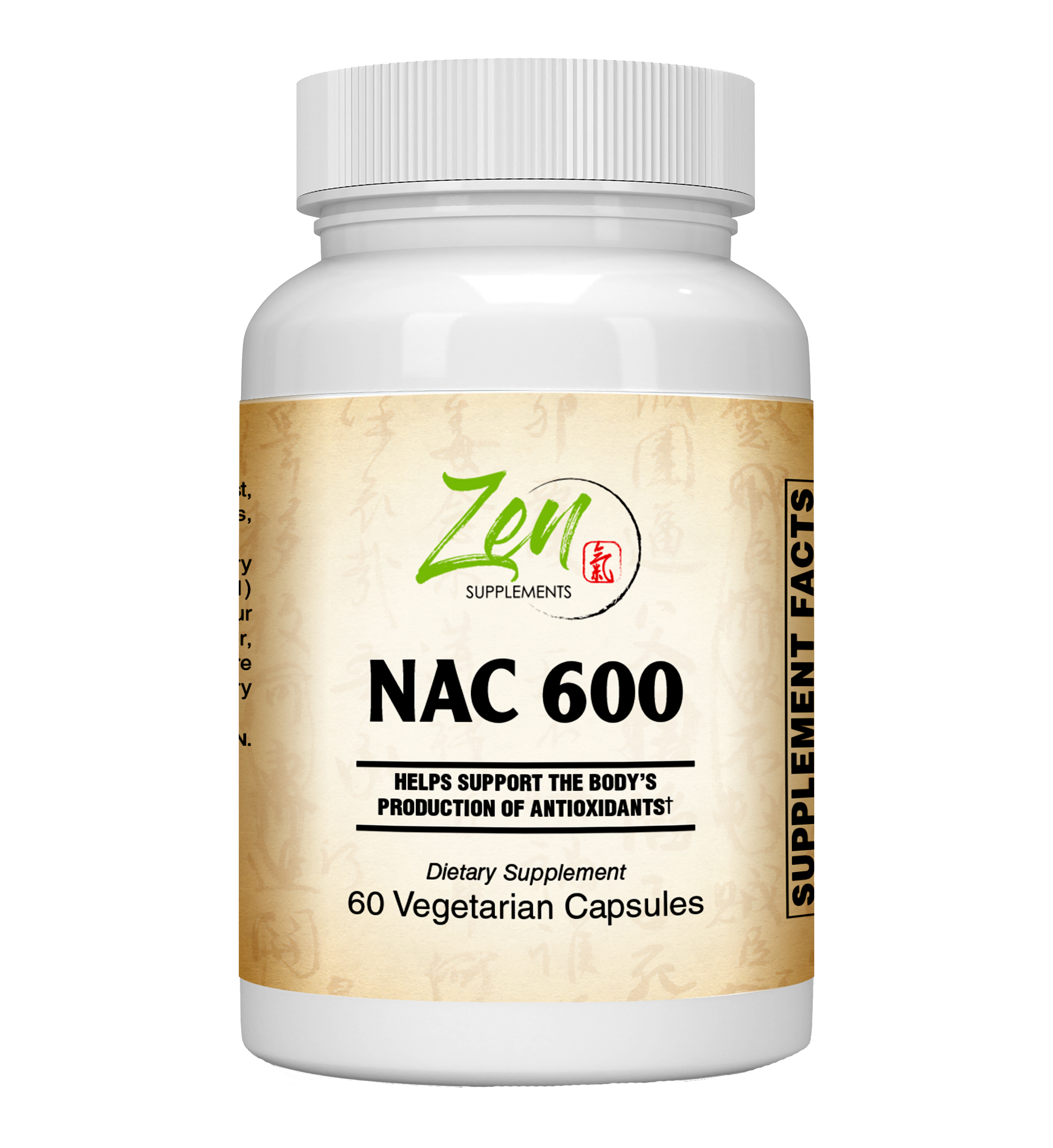 Zen Supplements - NAC 600 Plus - N-Acetyl Cysteine Antioxidant for Liver Support & Functions of Cleansing & Detoxification, Supports Respiratory Health, and Promotes Immune Function 60-Vegcaps