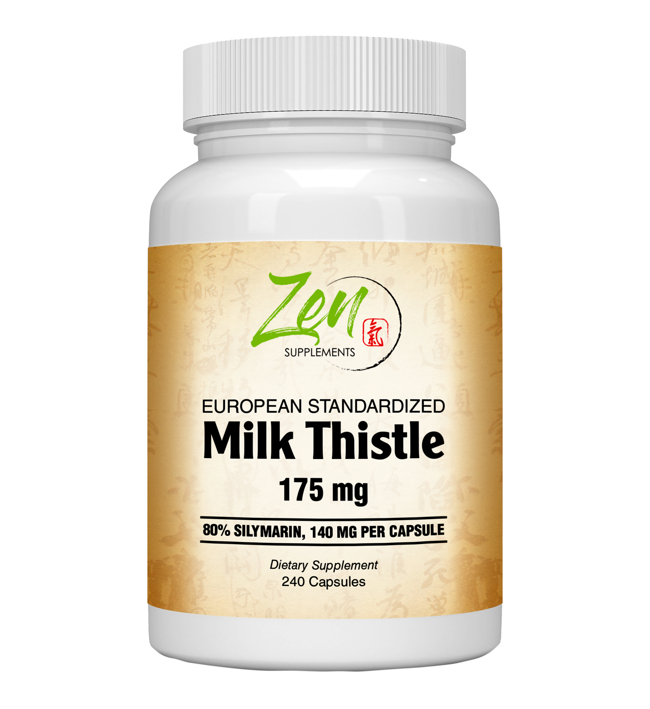 Zen Supplements - Milk Thistle Extract-Plus 175 Mg - Promotes Healthy Liver Function, Liver Health & Supports The Body’s Natural Cleansing & Detoxification Pathways 240-Caps