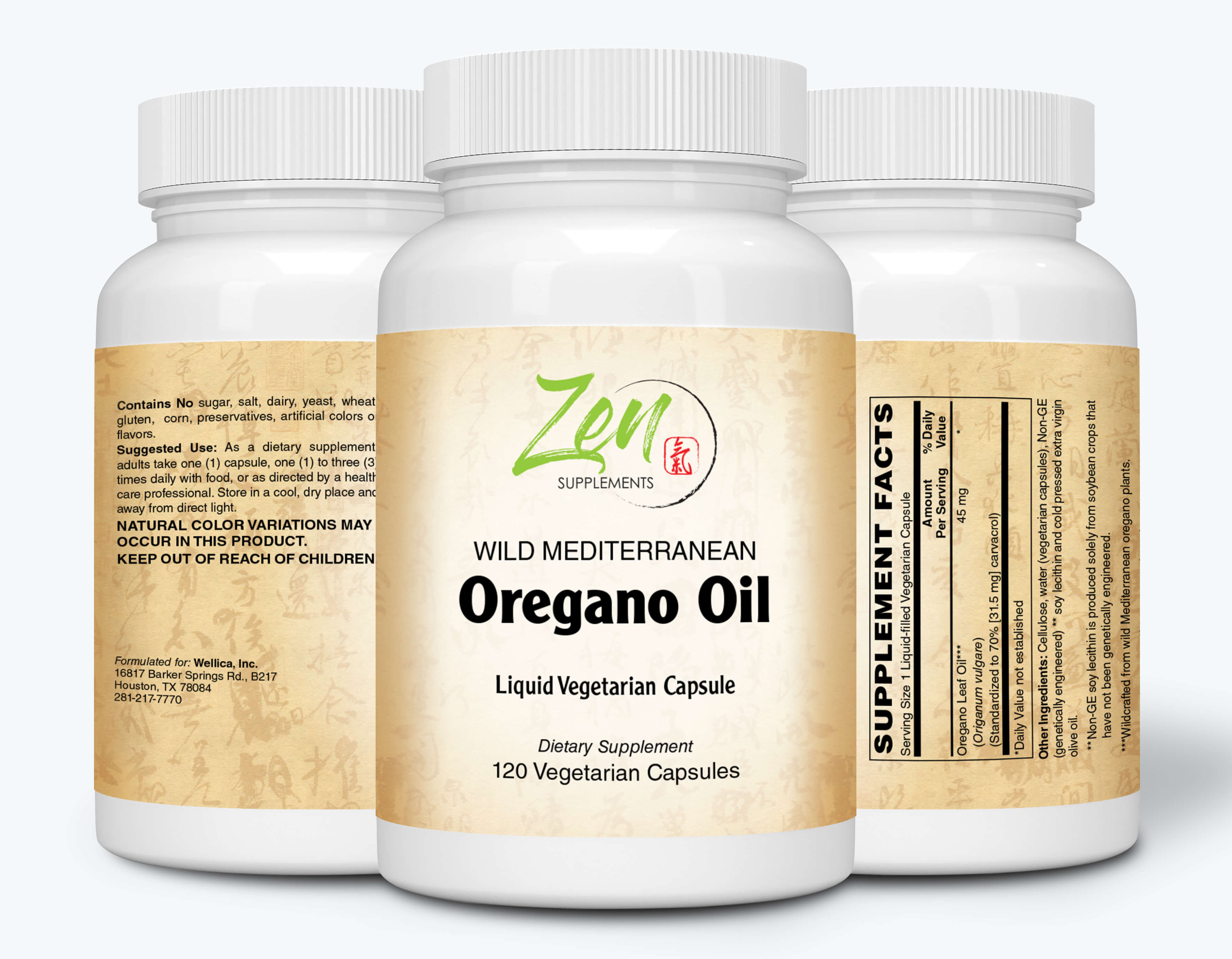 Oregano Oil - Standardized to 45mg 70% Carvacrol - 120 Vegcaps