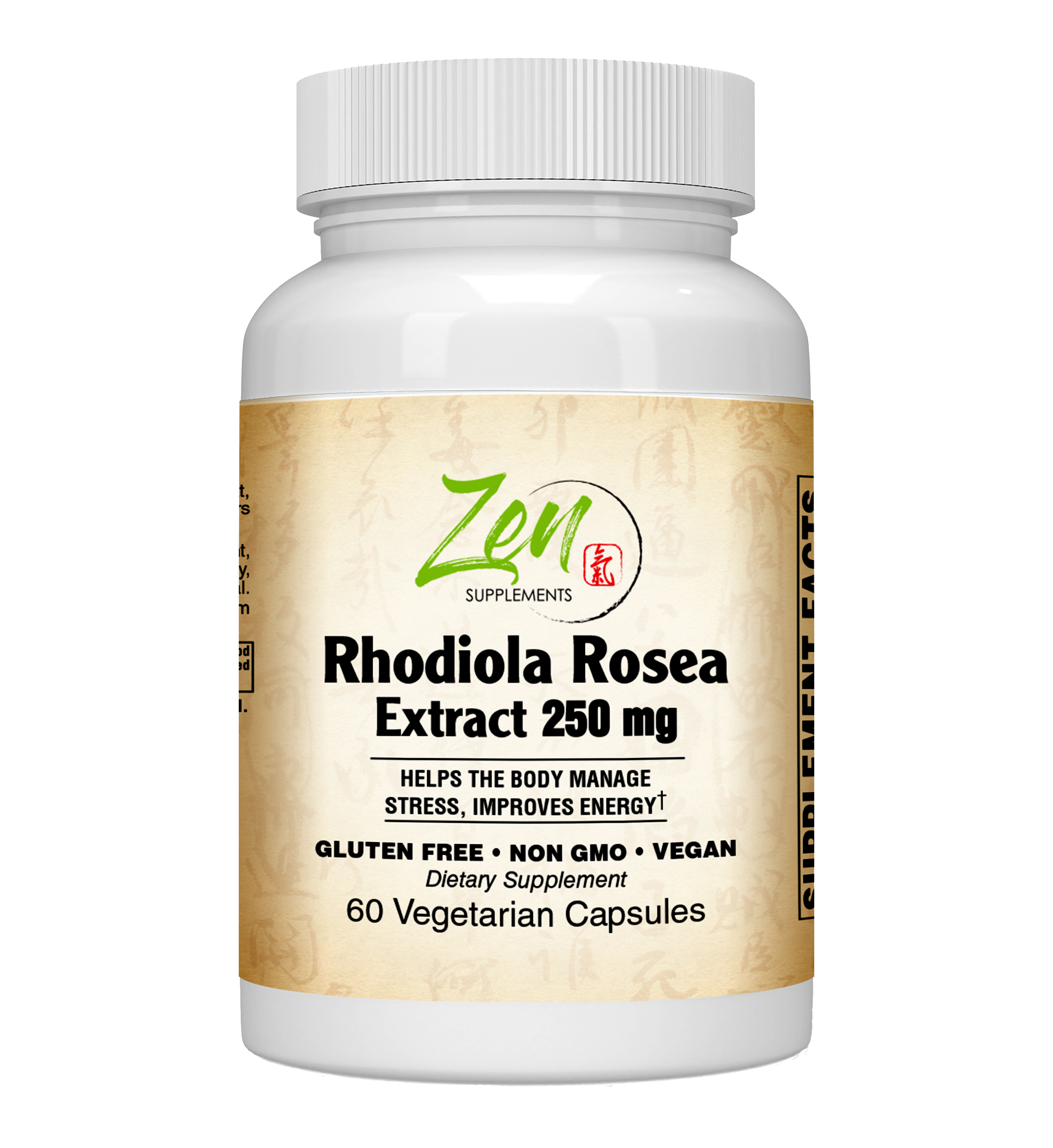 Zen Supplements - Rhodiola Rosea Extract Adaptogen - Supports Improved Energy, Brain Function & Stress Relief. Promotes an Elevated Mood Due to Anxiety or Stress 60-Caps