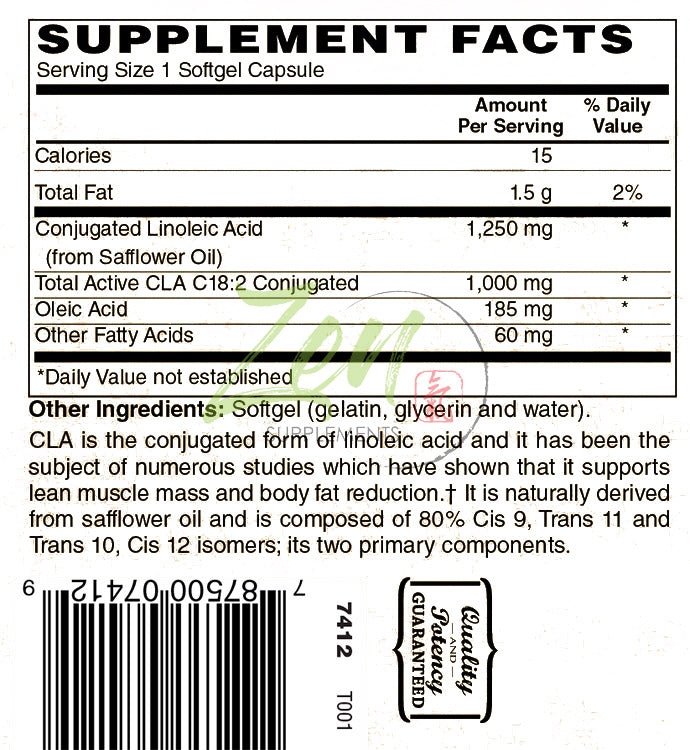 Hi Potency CLA 1,250mg - 90 Softgel