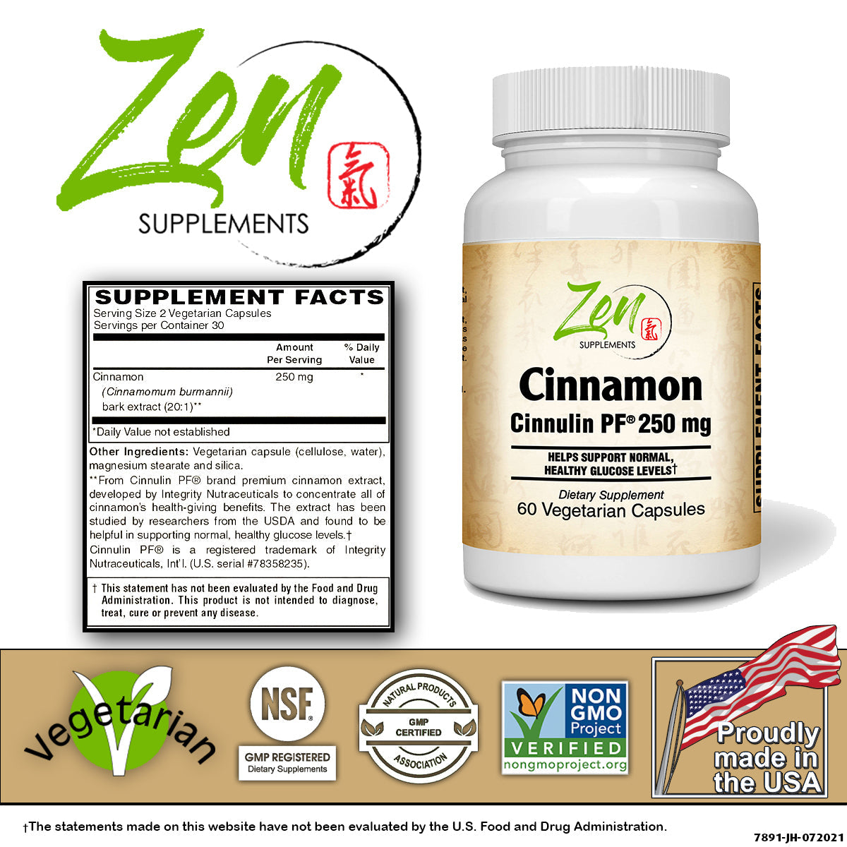 Cinnamon Extract 250mg - 60 Caps