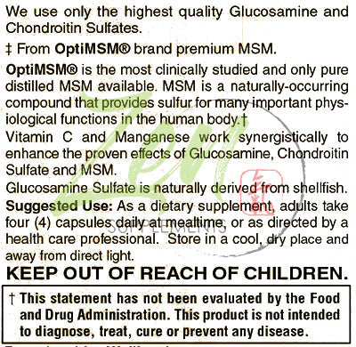 Glucosamine Sulfate, Chondroitin & MSM - 120 Caps