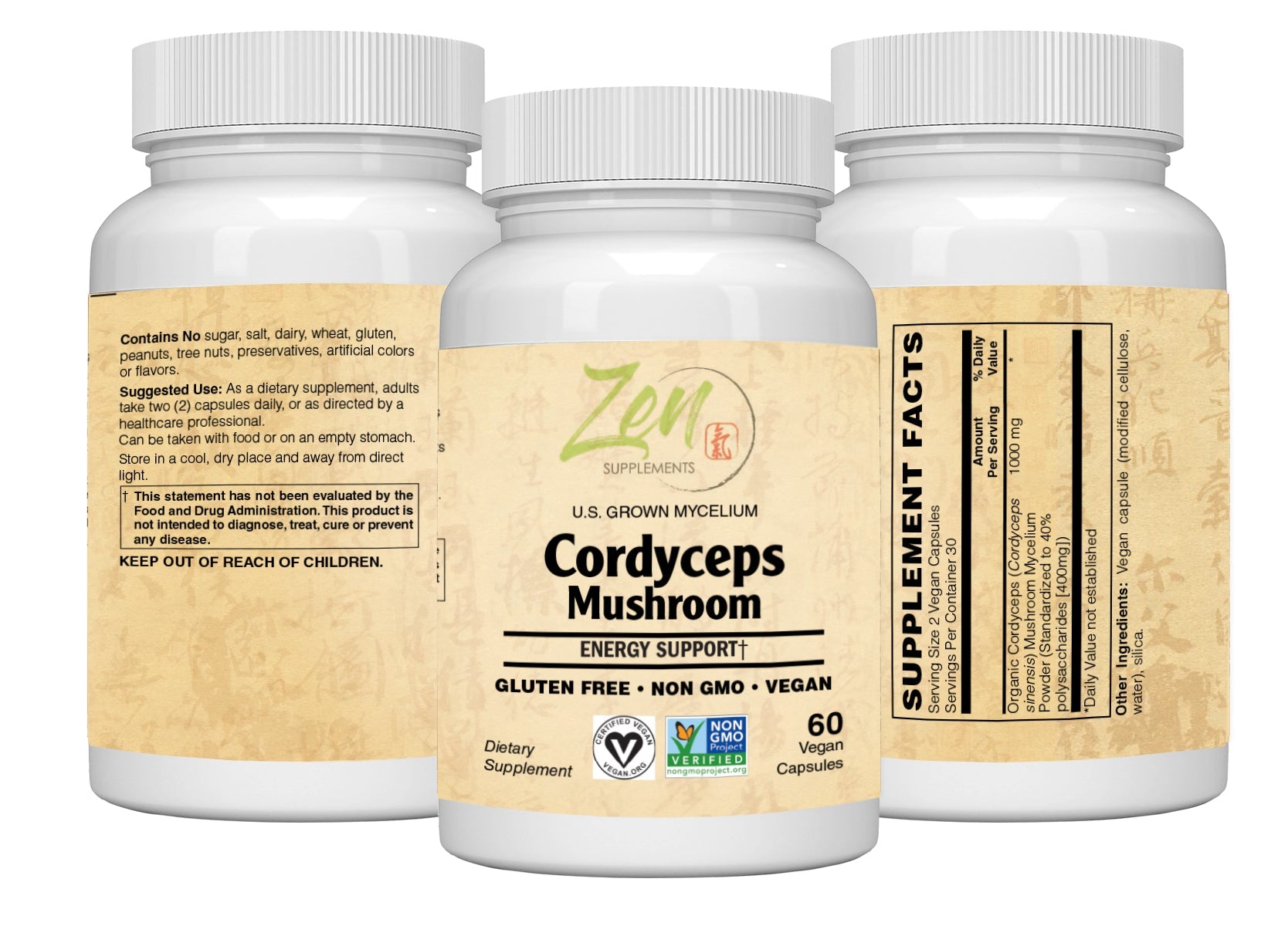 Organic Cordyceps Mushroom 60 VCAP