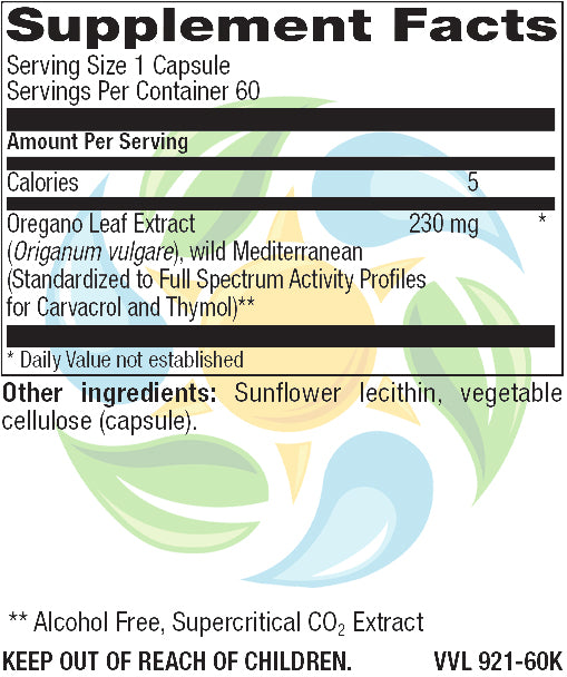 Oil of Oregano Liquid Filled Veg Caps 60 Count