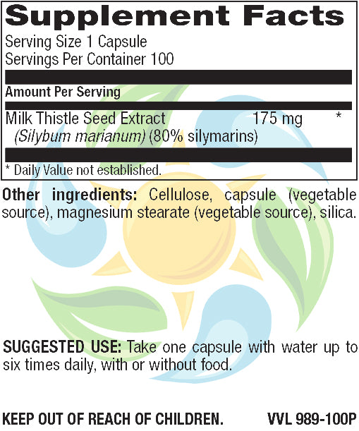 Milk Thistle 175 mg Veg Caps 100 Count