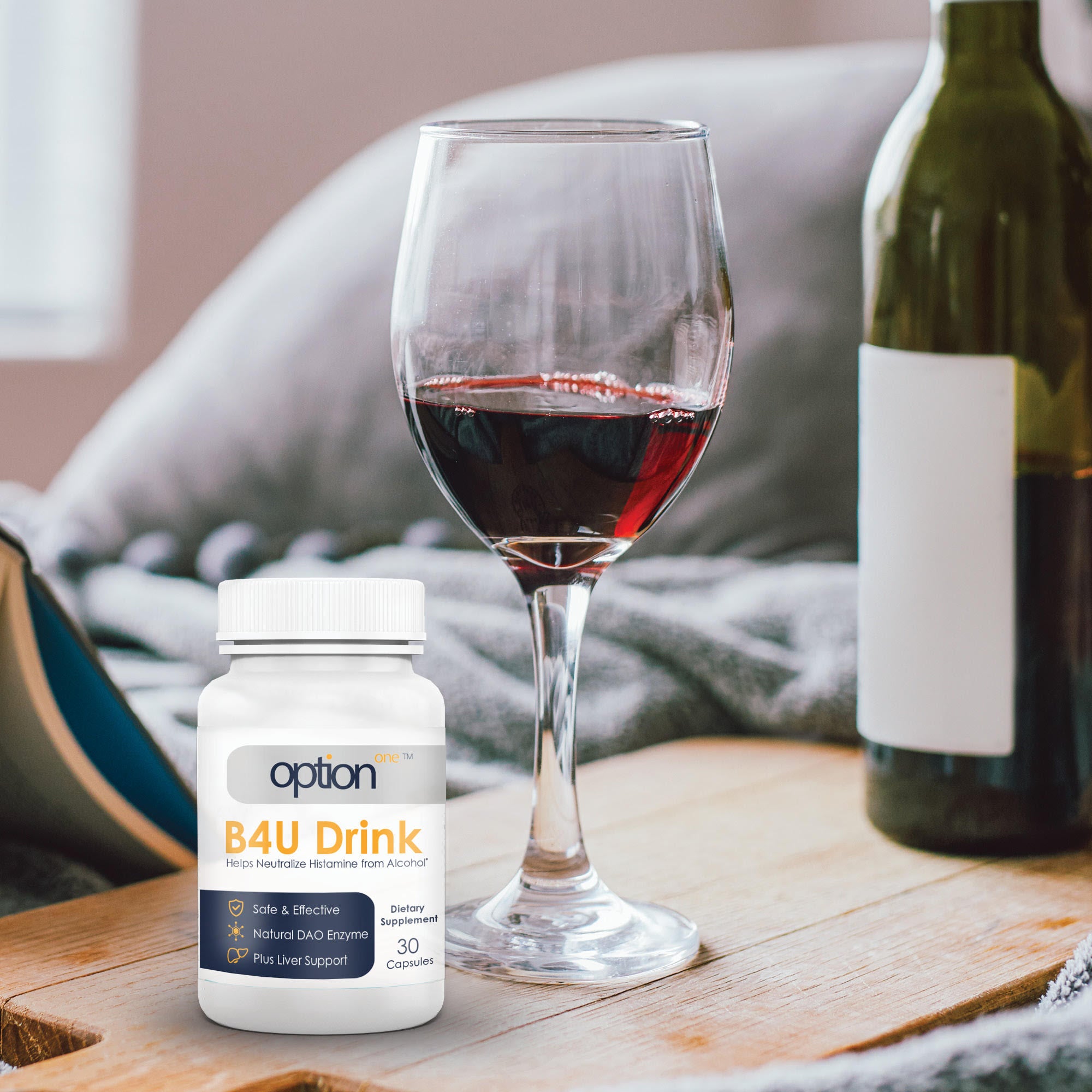 Option One B4U Drink - Hangover Prevention with DAO Enzymes