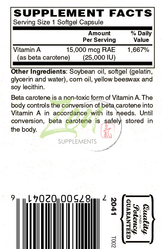 Beta-Carotene 25000IU - 100 Softgel