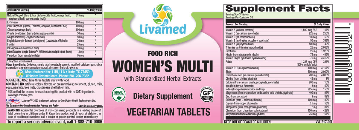 Food Rich Women's 45+ Multi Veg Tabs