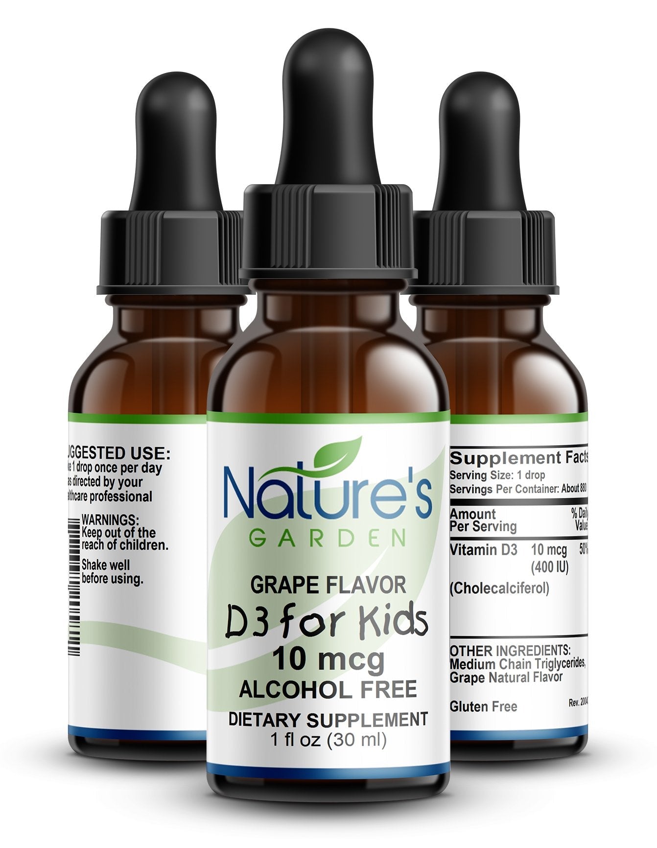 Kid's D3 400 IU MCT OIL Grape Flavor - 1 oz Liquid Herbal Formula