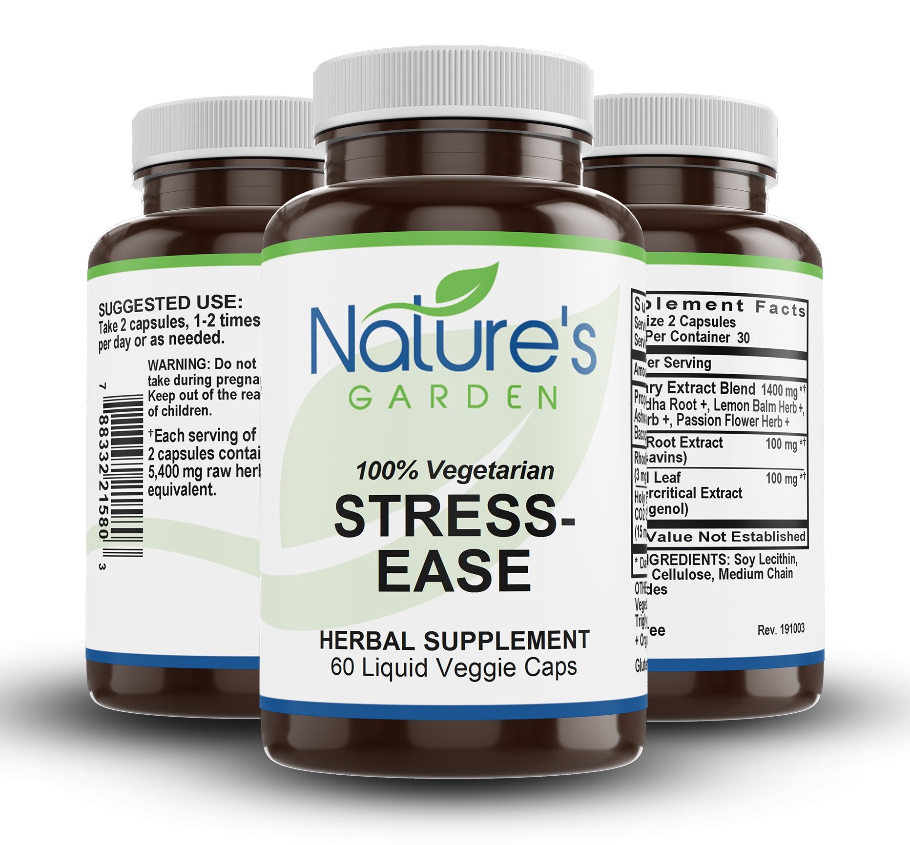Nature's Garden -STRESS-Ease - 60 Liquid Veggie Caps