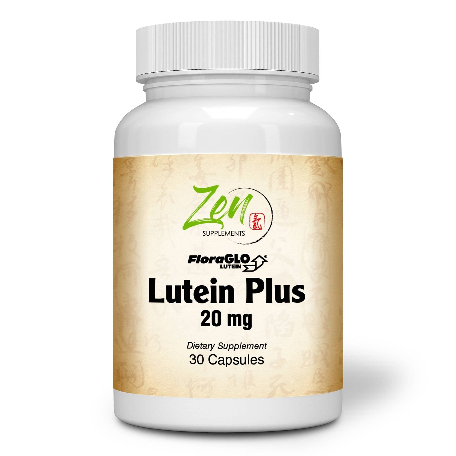 Zen Supplements - Lutein Plus 20 Mg W/Bilberry CFlora-GLO® Bilberry and Zeaxanthin - Supports Eye Health & Visual Acuity 30-Caps