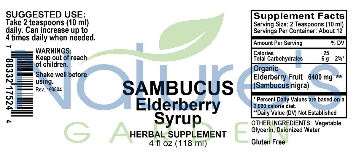 SAMBUCUS ELDERBERRY SYRUP - 4 oz Liquid Herbal Formula IMAGE PROBLEM