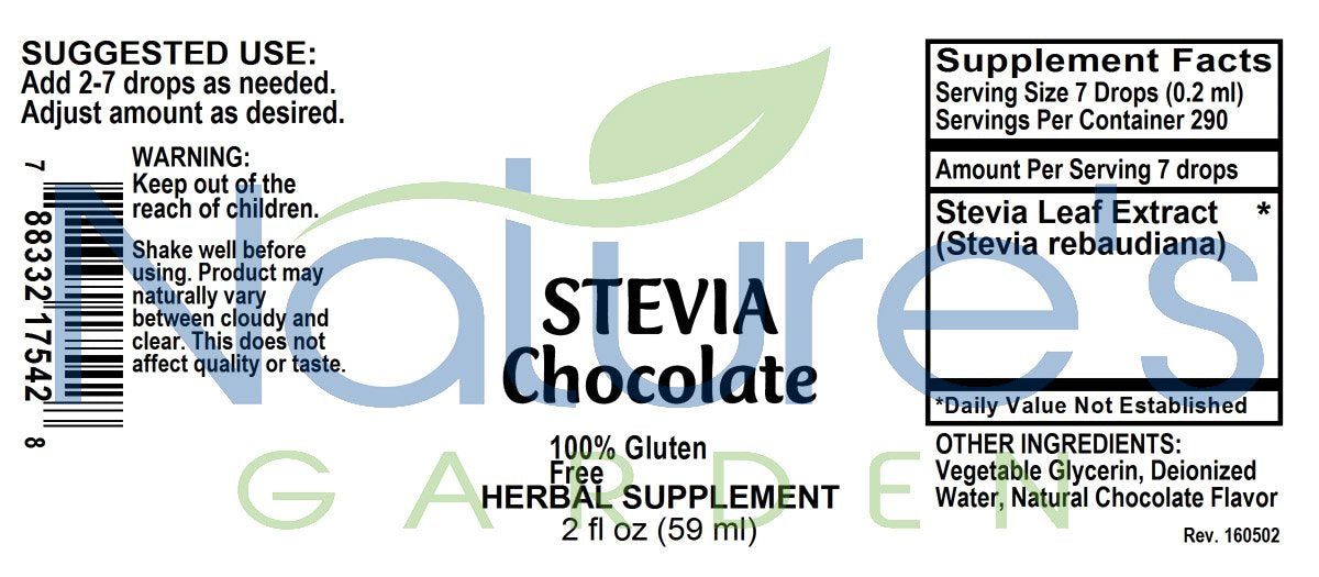 Chocolate Stevia  - 2 oz Liquid- Single Alcohol Free - Sugar Substitute