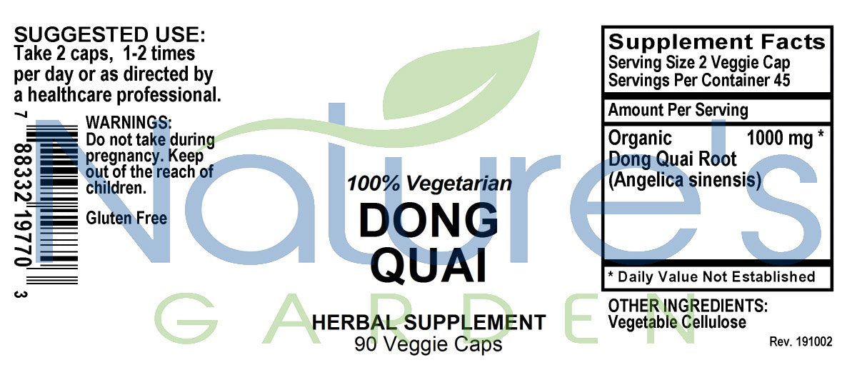 Dong Quai - 90 Veggie Caps with 500mg Organic Dong Quai Root