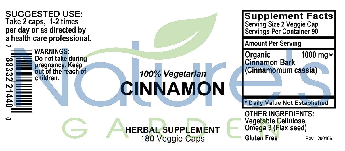 Cinnamon - 180 Veggie Caps