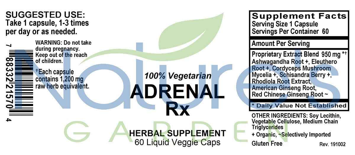 Adrenal RX  - 60 Liquid Veggie Caps with Eleuthero & Ashwagandha