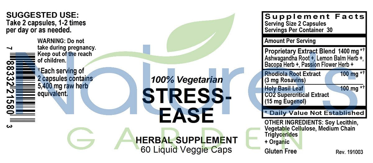 Nature's Garden -STRESS-Ease - 60 Liquid Veggie Caps