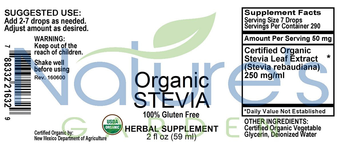 Organic Stevia - 2 oz Liquid- Single Alcohol Free - Sugar Substitute