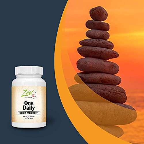 Zen Supplements - One Daily Whole Food Multi-Vitamin 60-Tabs - Vitamins and Nutrients from Organic Whole Food with Real Raw Veggies, Fruits, Probiotics, Digestive Enzymes