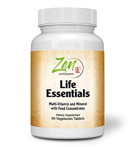Zen Supplements - Life Essentials Multi-Vitamin from Whole Foods - Real Raw Veggies, Fruits, Superfoods, Probiotics, Digestive Enzymes, Herbs 90-Tabs